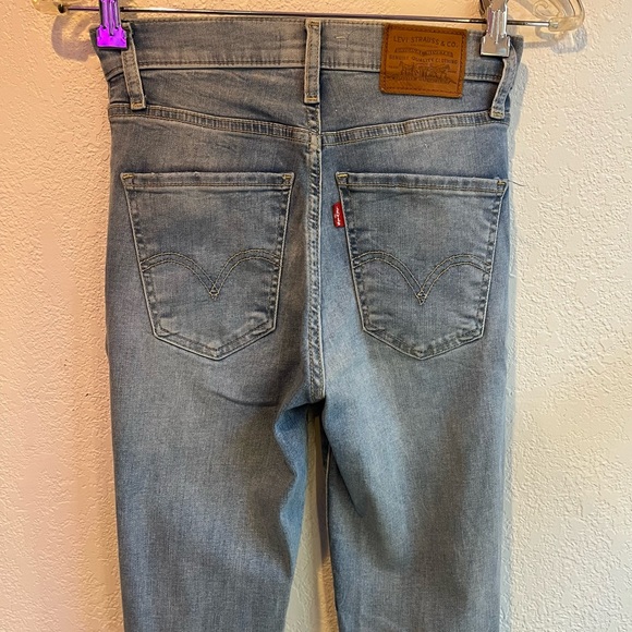 Levi’s Mile High Super Skinny Jeans with Holes and Frayed Bottoms - Picture 2 of 11